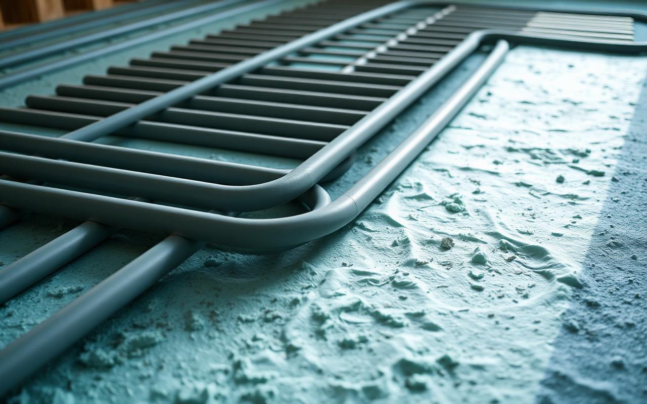 Underfloor heating with screed